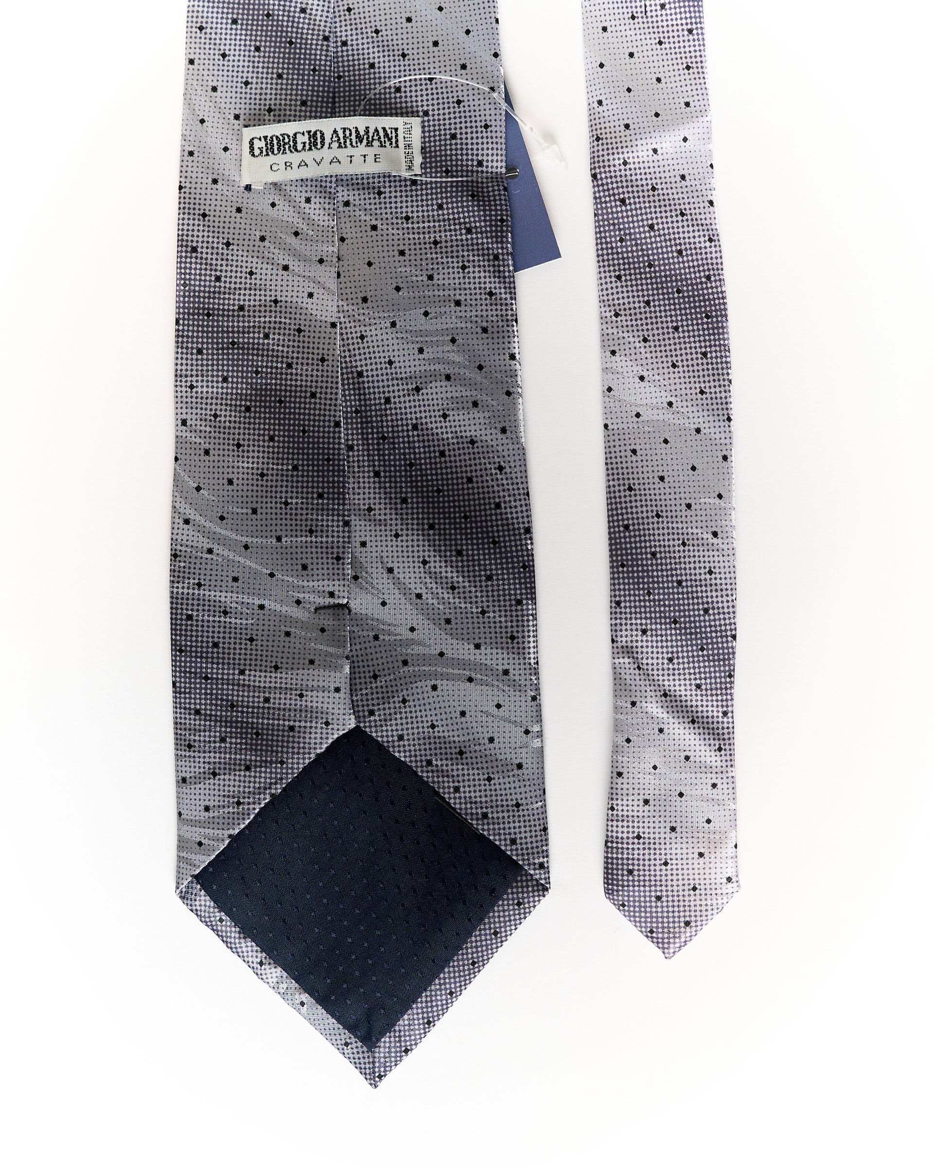 Giorgio Armani Grey Dotted Hand Made Silk Tie