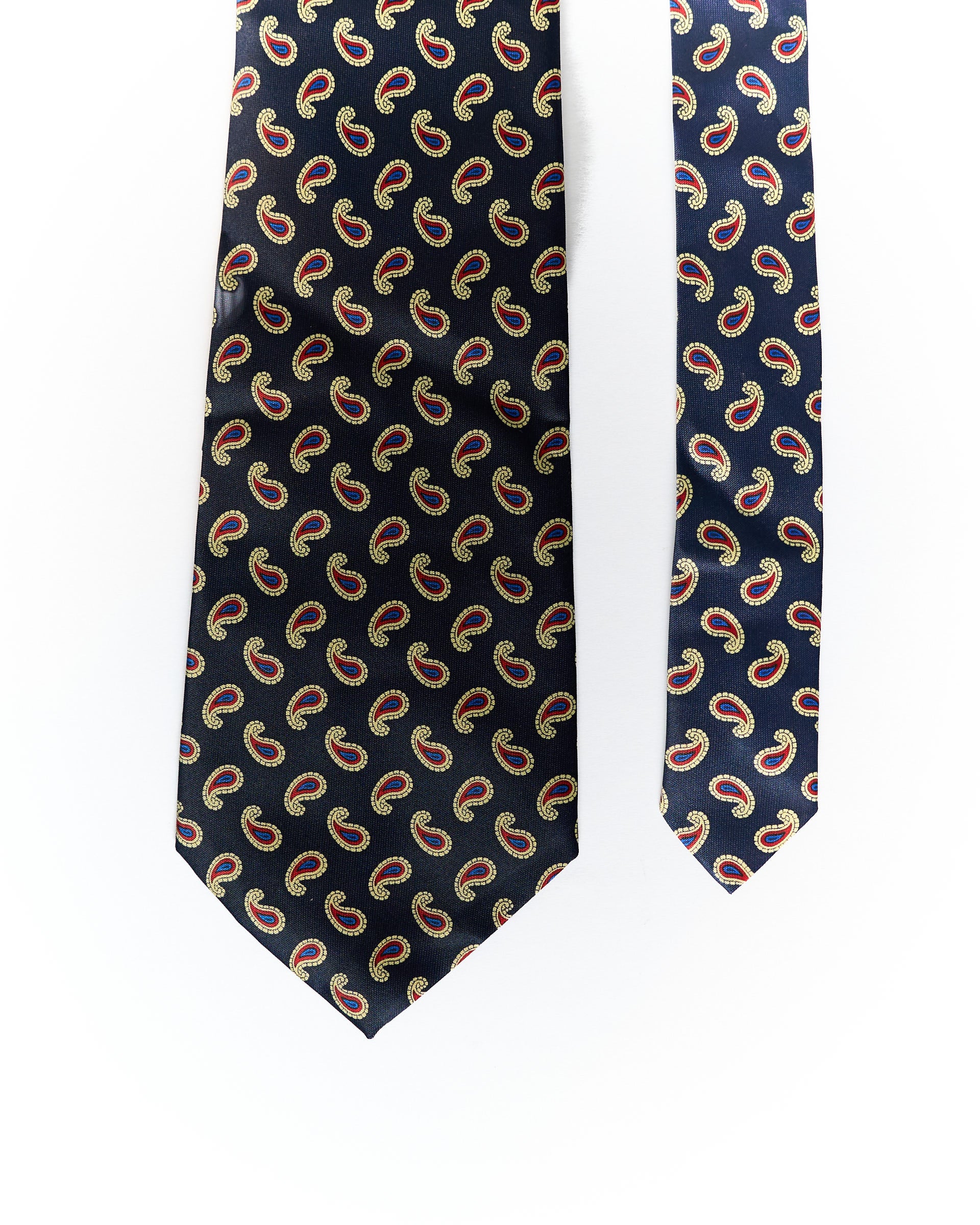 René Chagal Navy Paisley Hand Made Silk Tie