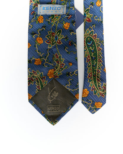 Kenzo Homme Blue Flower Silk Tie