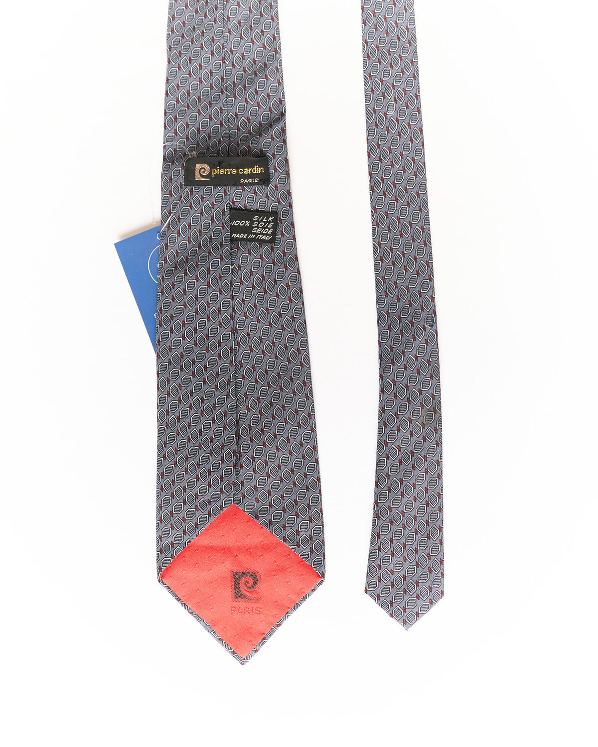 Pierre Cardin Grey Print Silk Tie