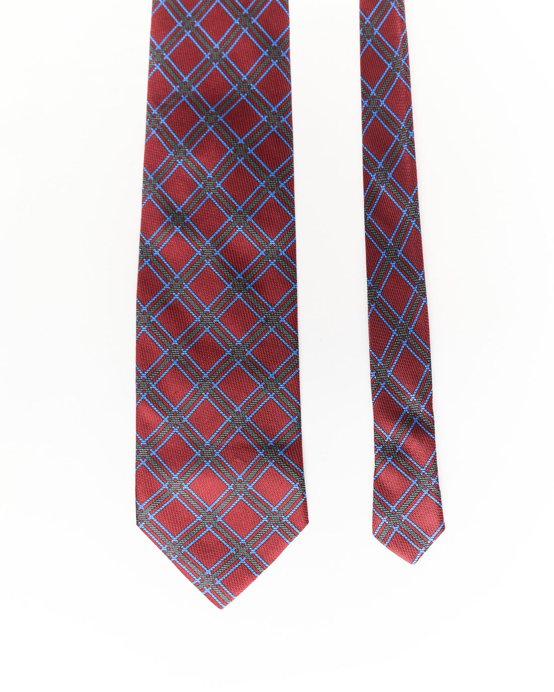 Red Checkered Made in Italy Silk Tie