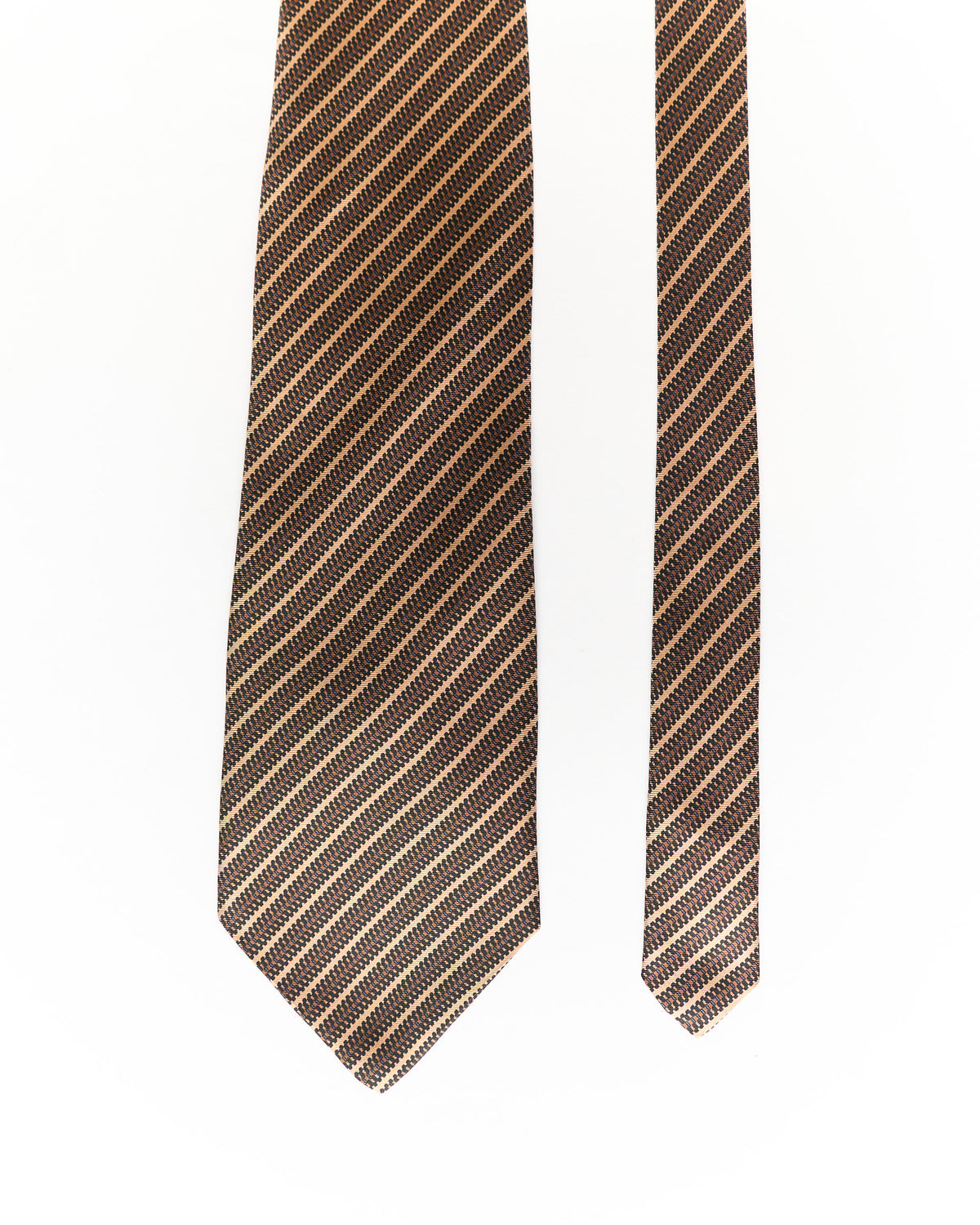 Portia Brown Striped Silk Tie
