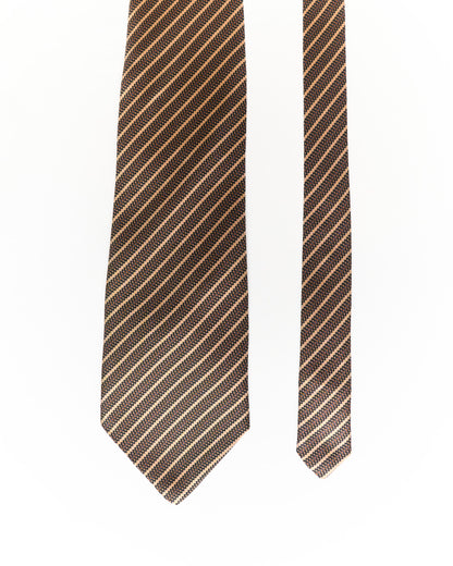 Portia Brown Striped Silk Tie