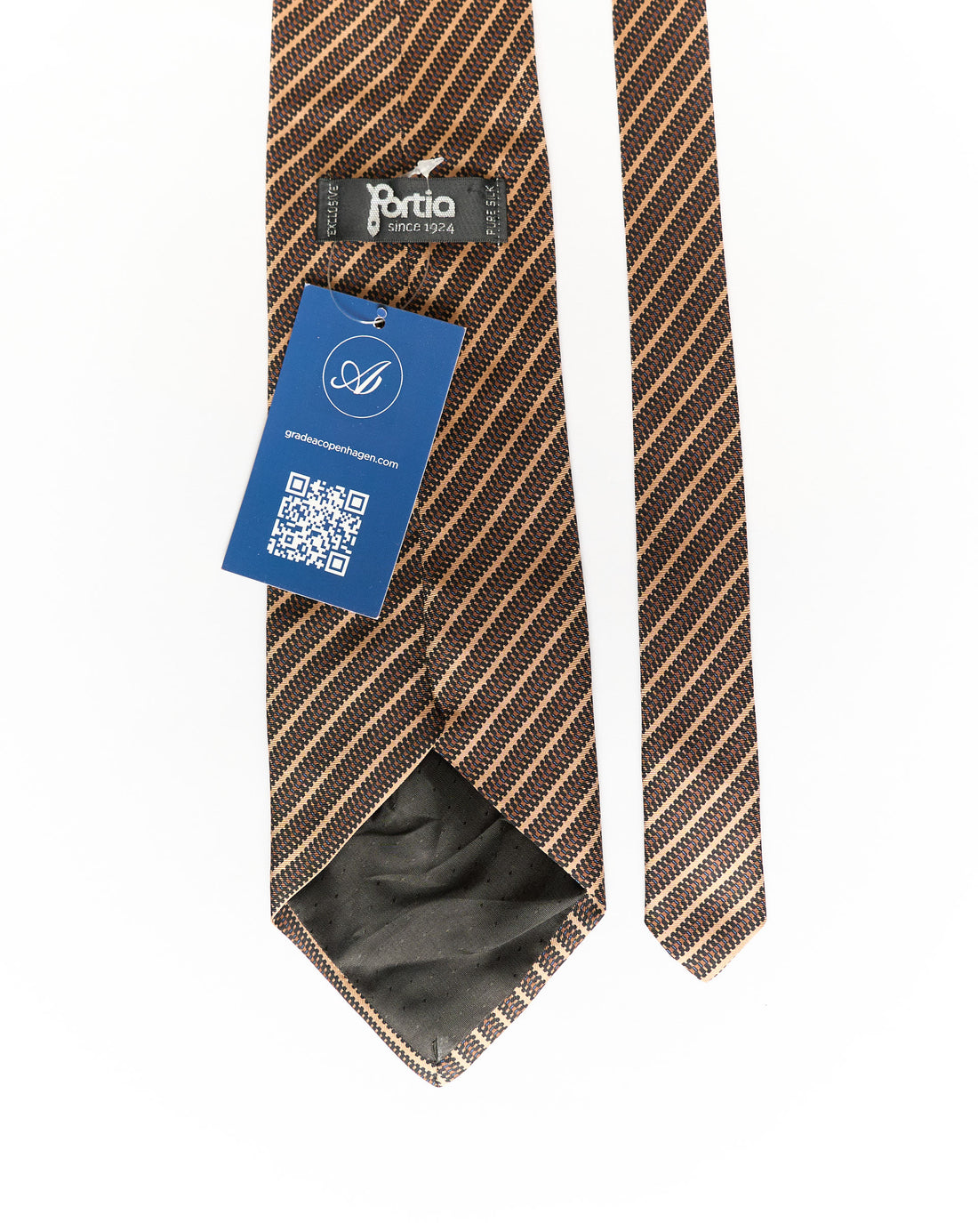 Portia Brown Striped Silk Tie