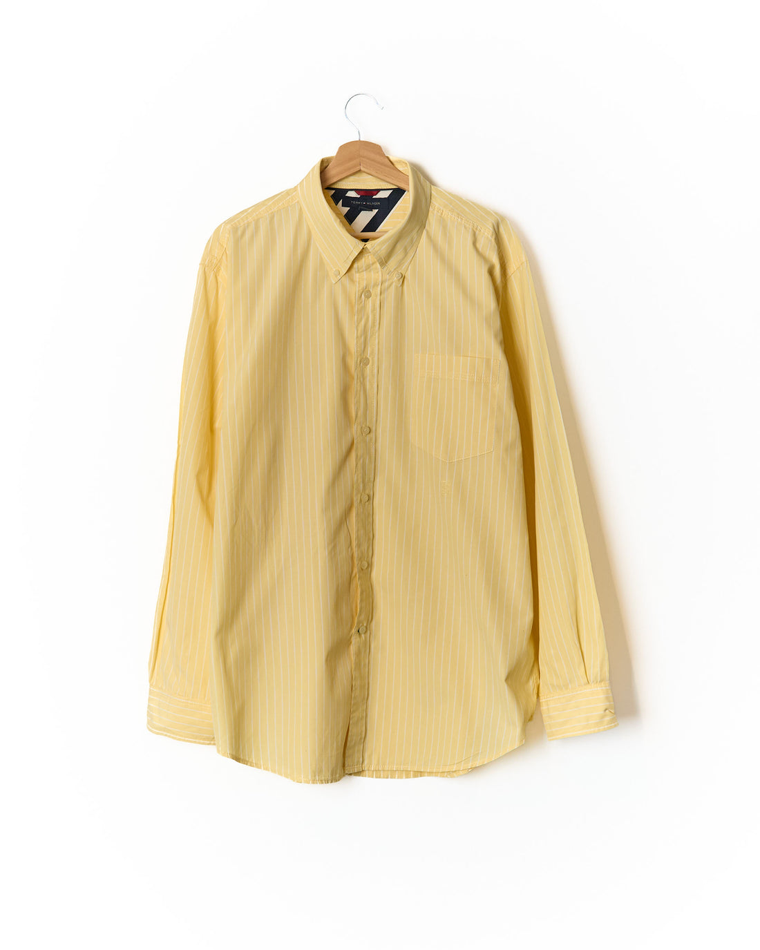 Tommy Hilfiger Yellow and White Striped Cotton Shirt