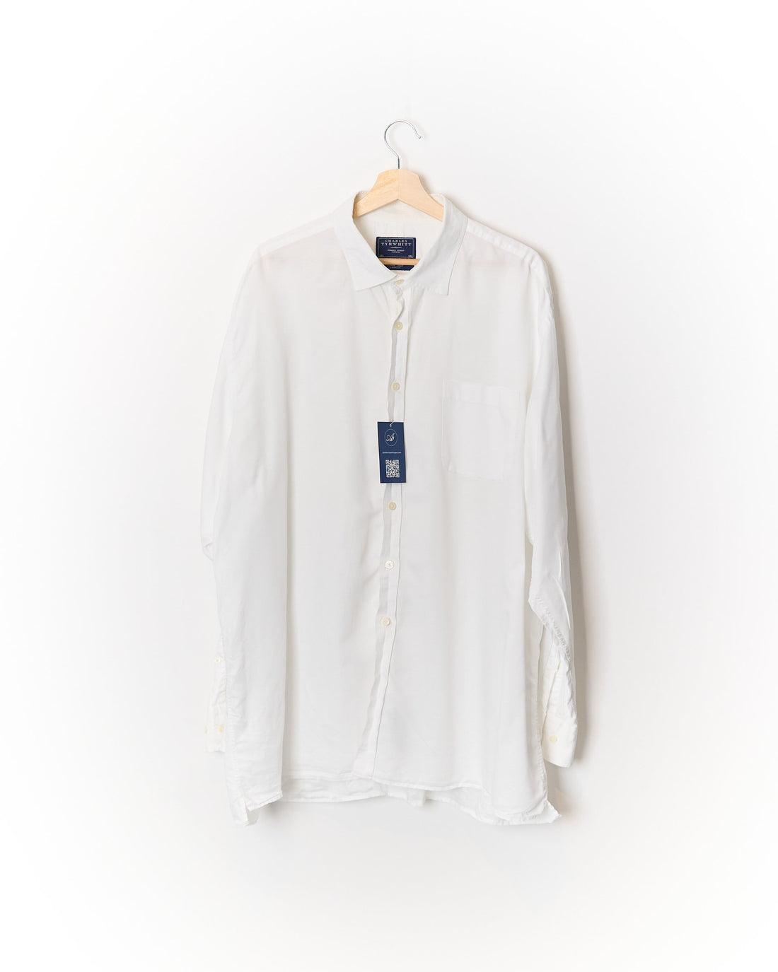 Charles Tyrwhitt White Classic Fit Linen and Cotton Shirt
