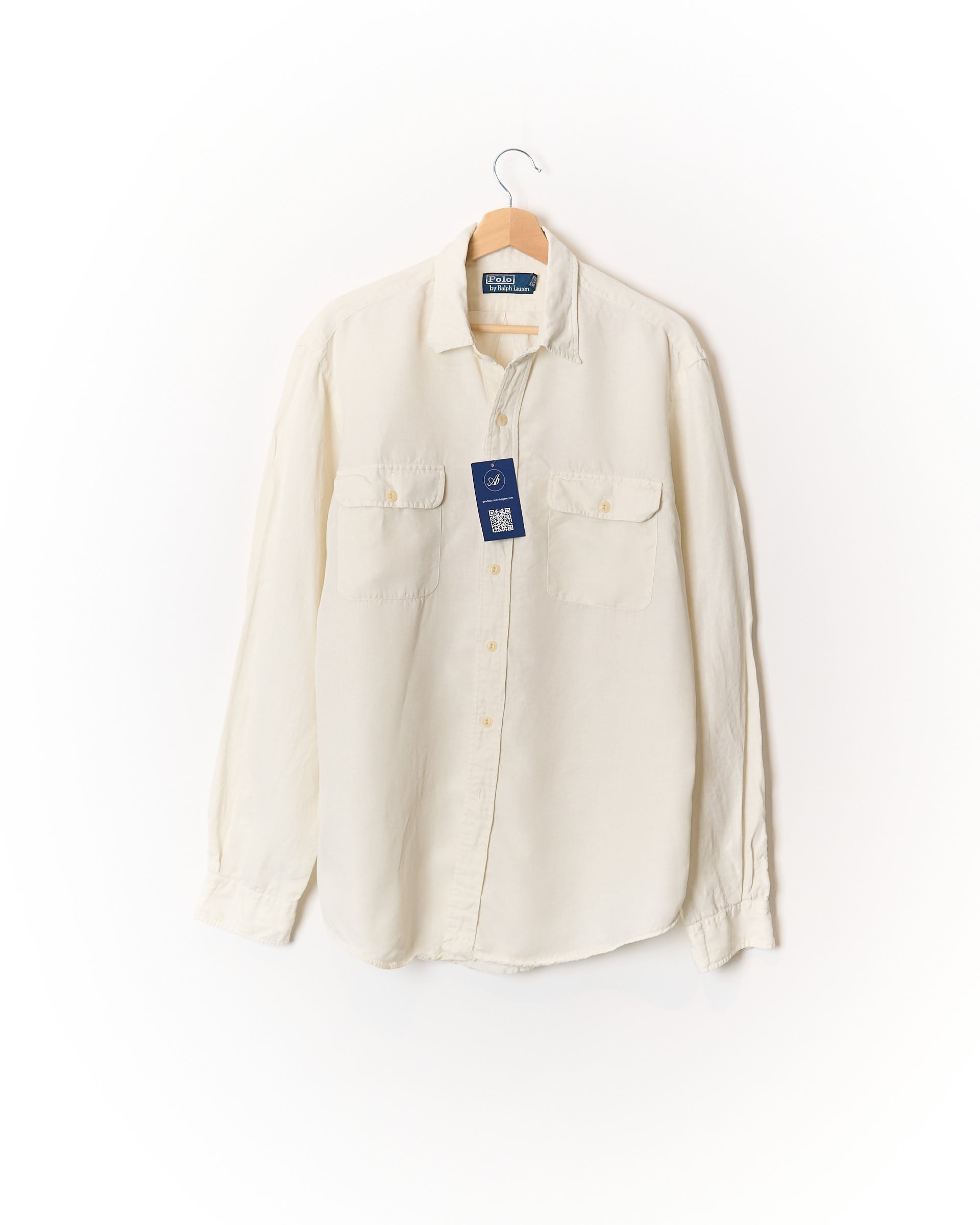Polo Ralph Lauren Creme-weißes Overshirt aus Leinen und Seide