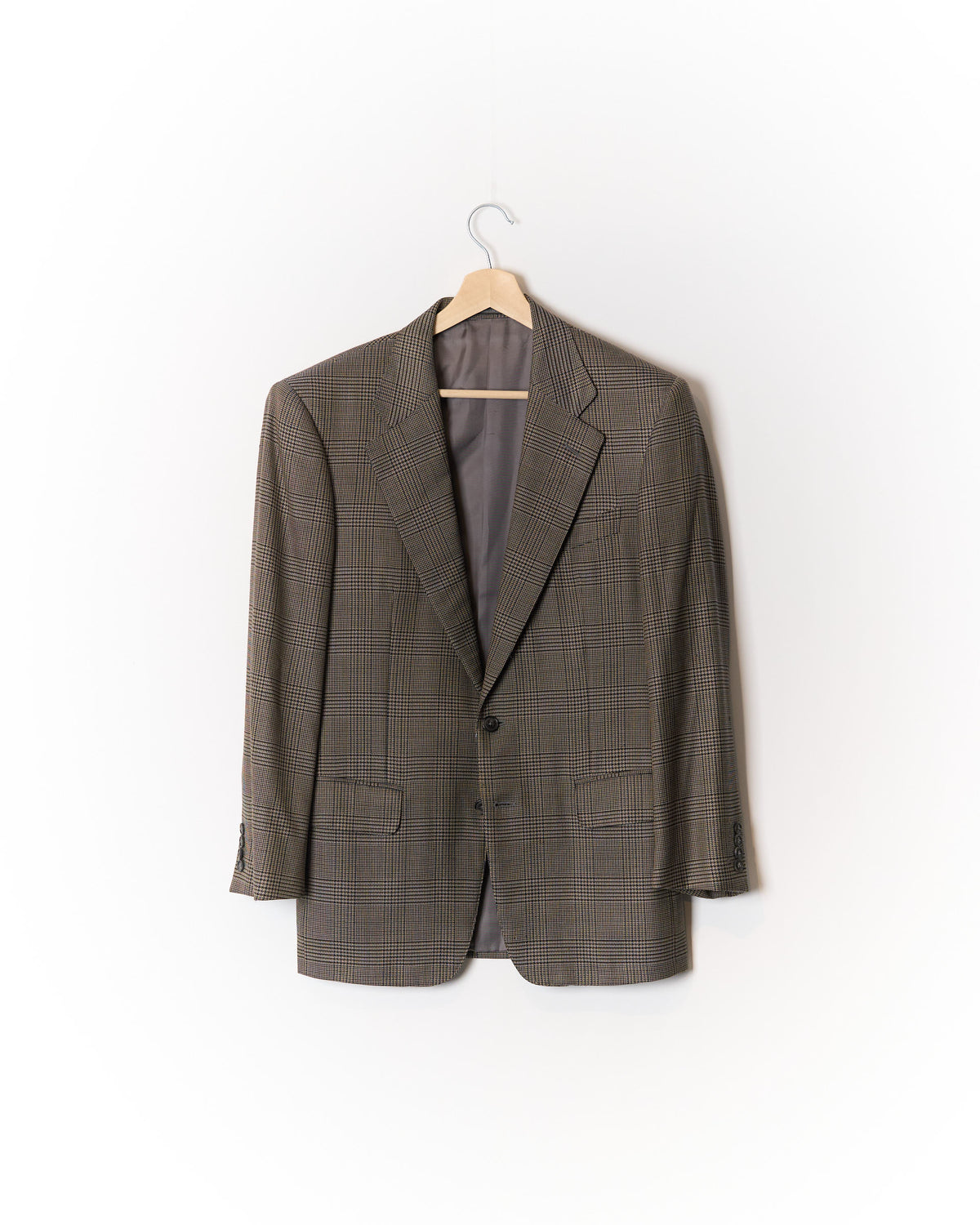 Dunhill Brown Checkered Wool and Silk Sport Jacket Blazer