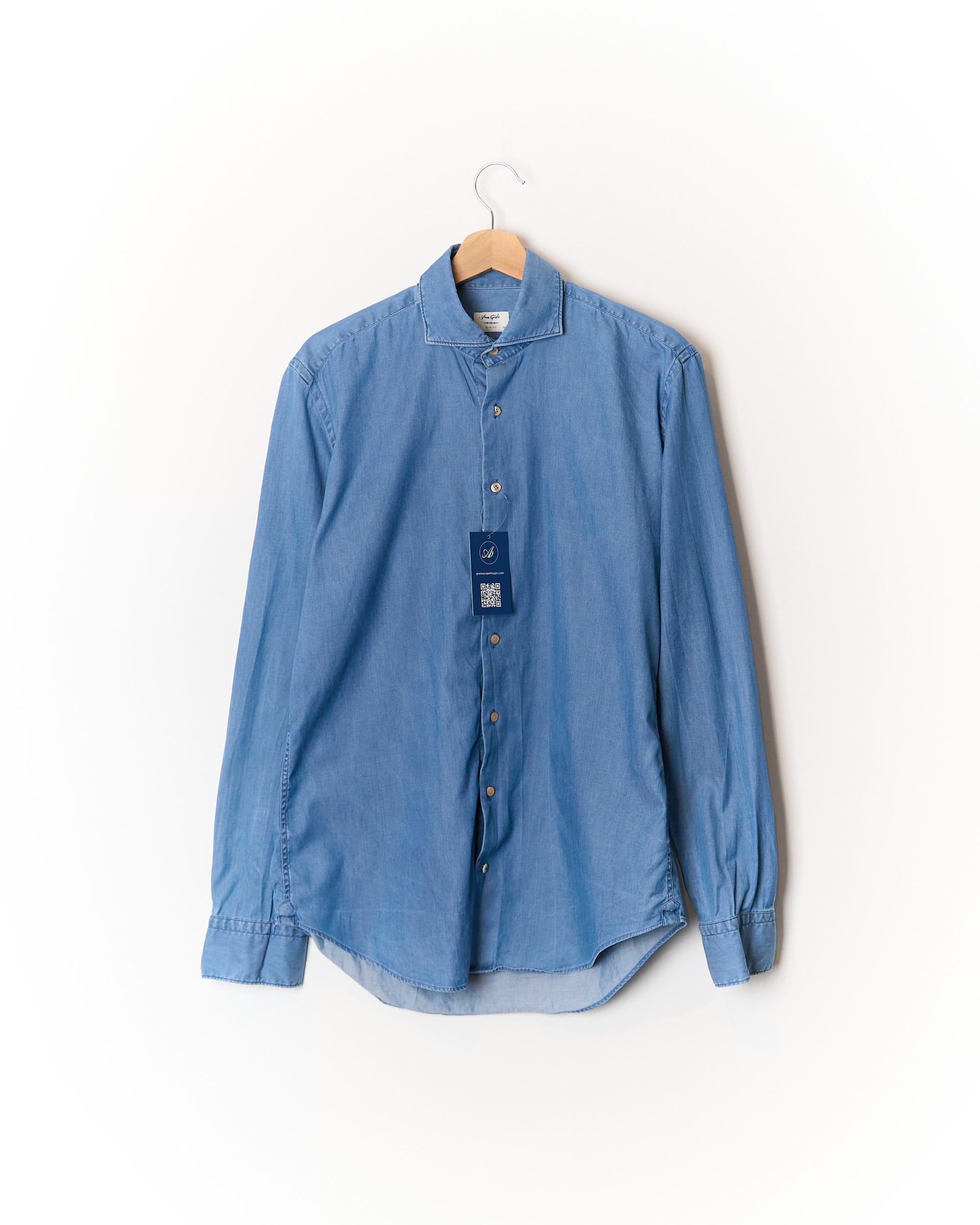 Van Gils Eden Slim Fit Denim-Baumwollhemd