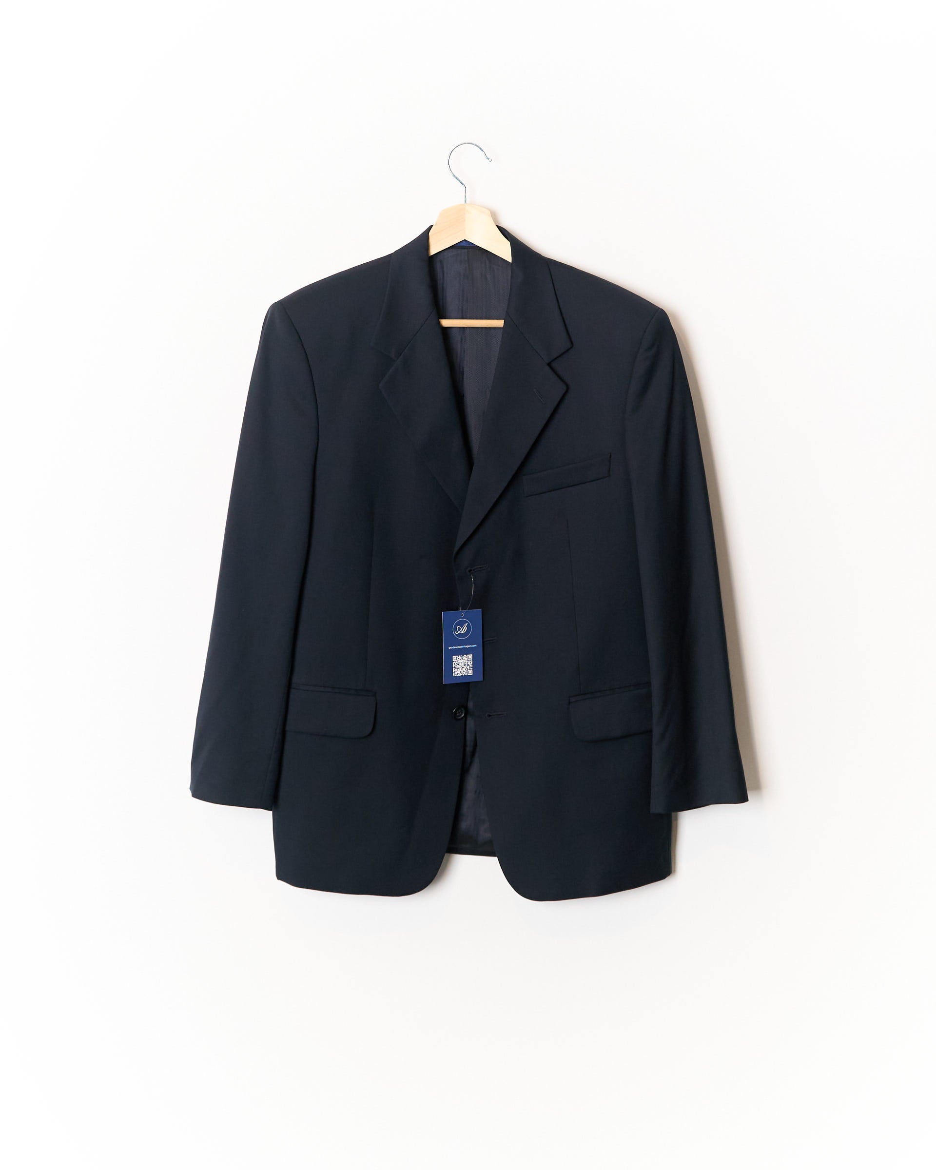 Oscar Jacobson Navy Virgin Wool Blazer
