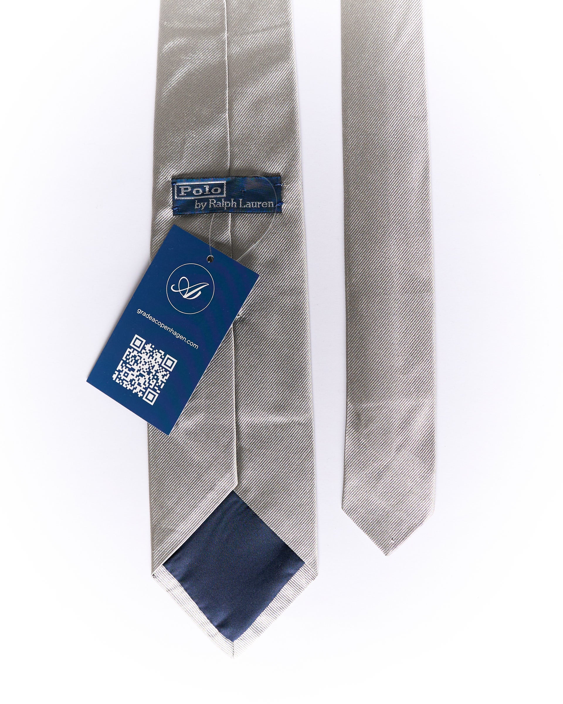 Polo Ralph Lauren Grey Hand Made Silk Tie