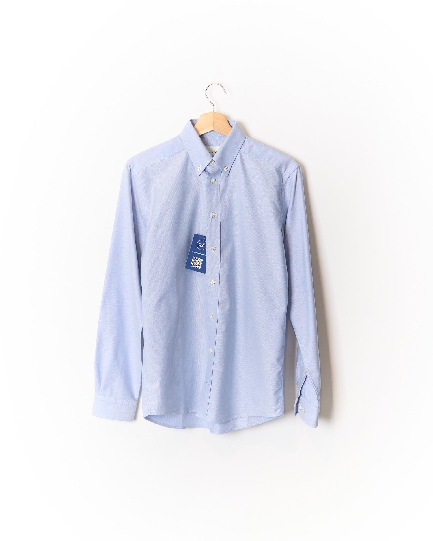 Barons Light Blue Button Down Slim Cotton Shirt