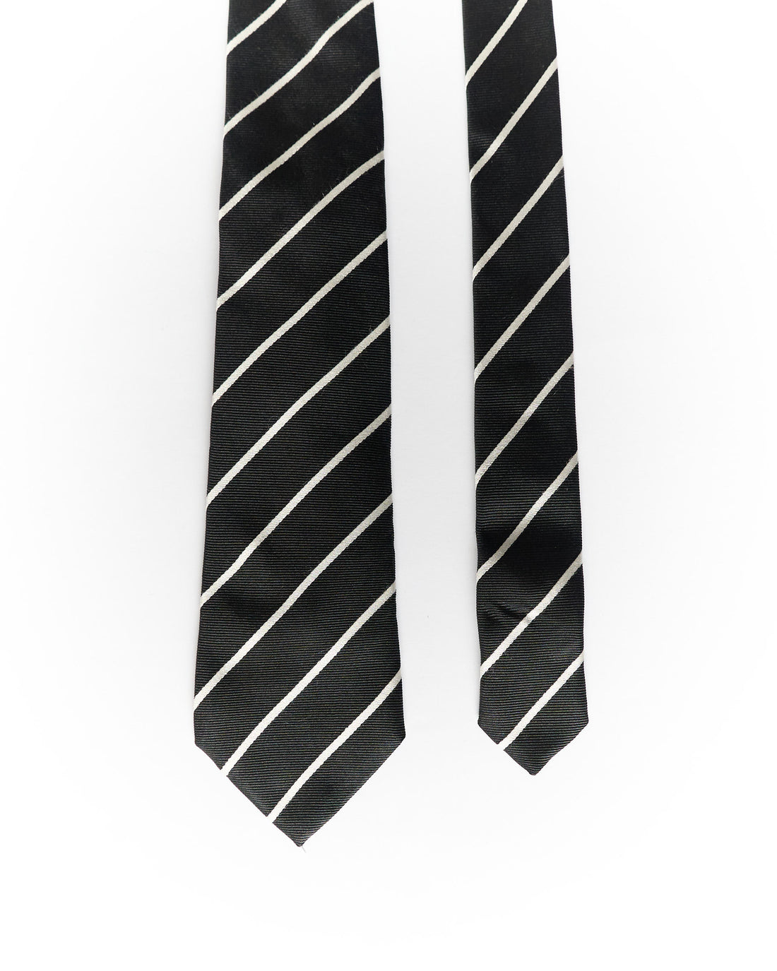 Van Gils Black and White Silk Tie