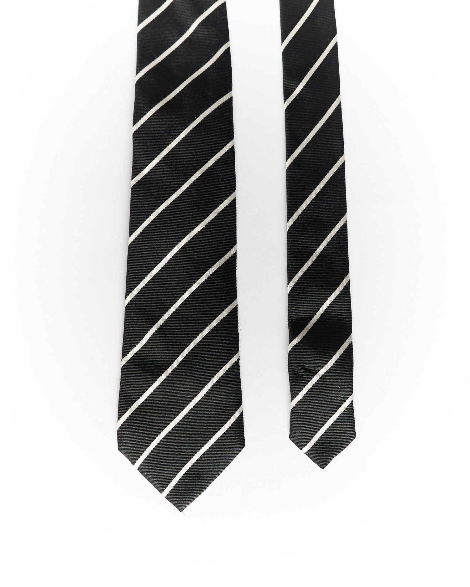 Van Gils Black and White Silk Tie