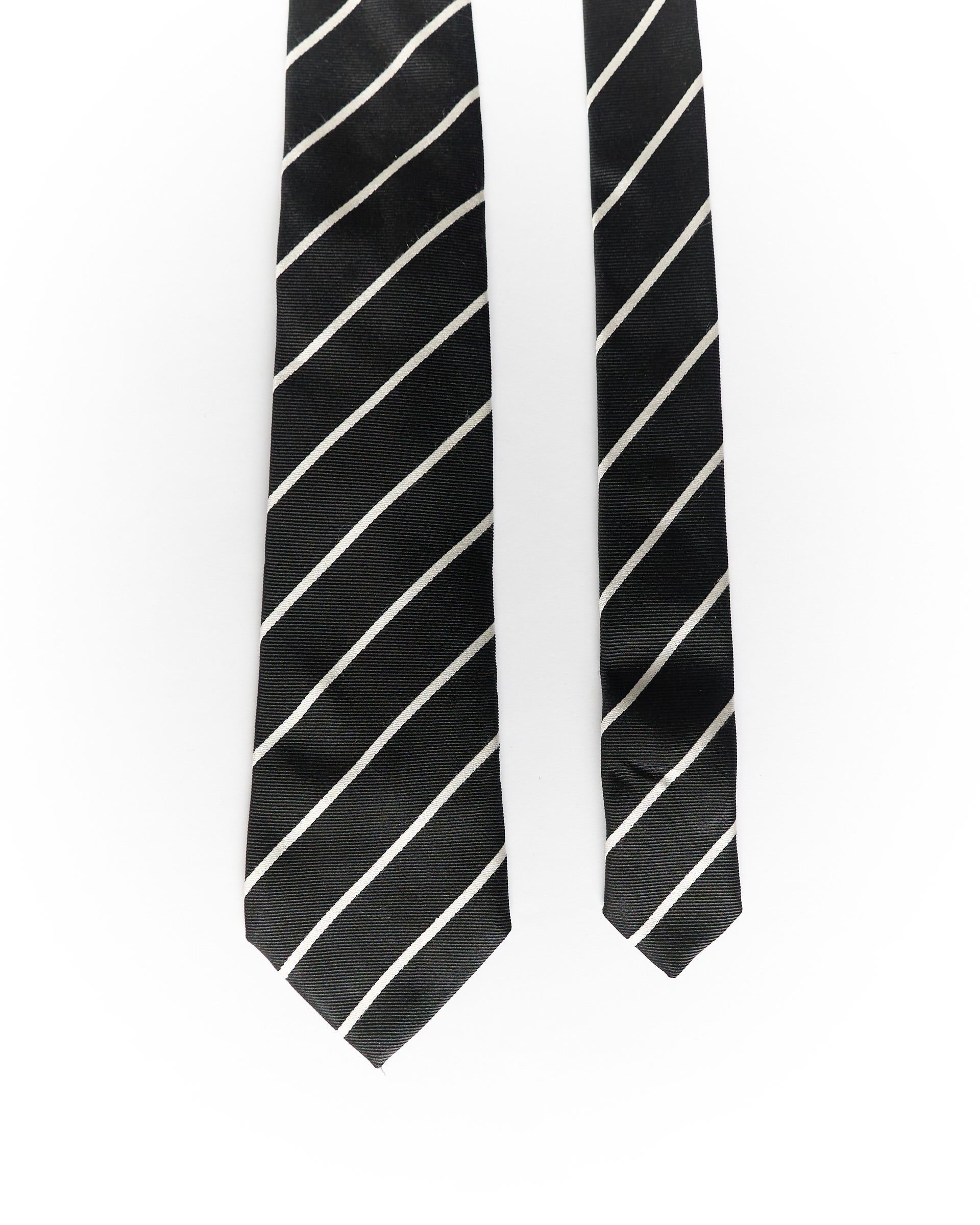 Van Gils Black and White Silk Tie
