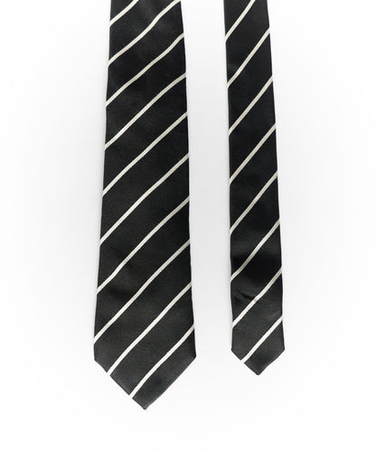 Van Gils Black and White Silk Tie