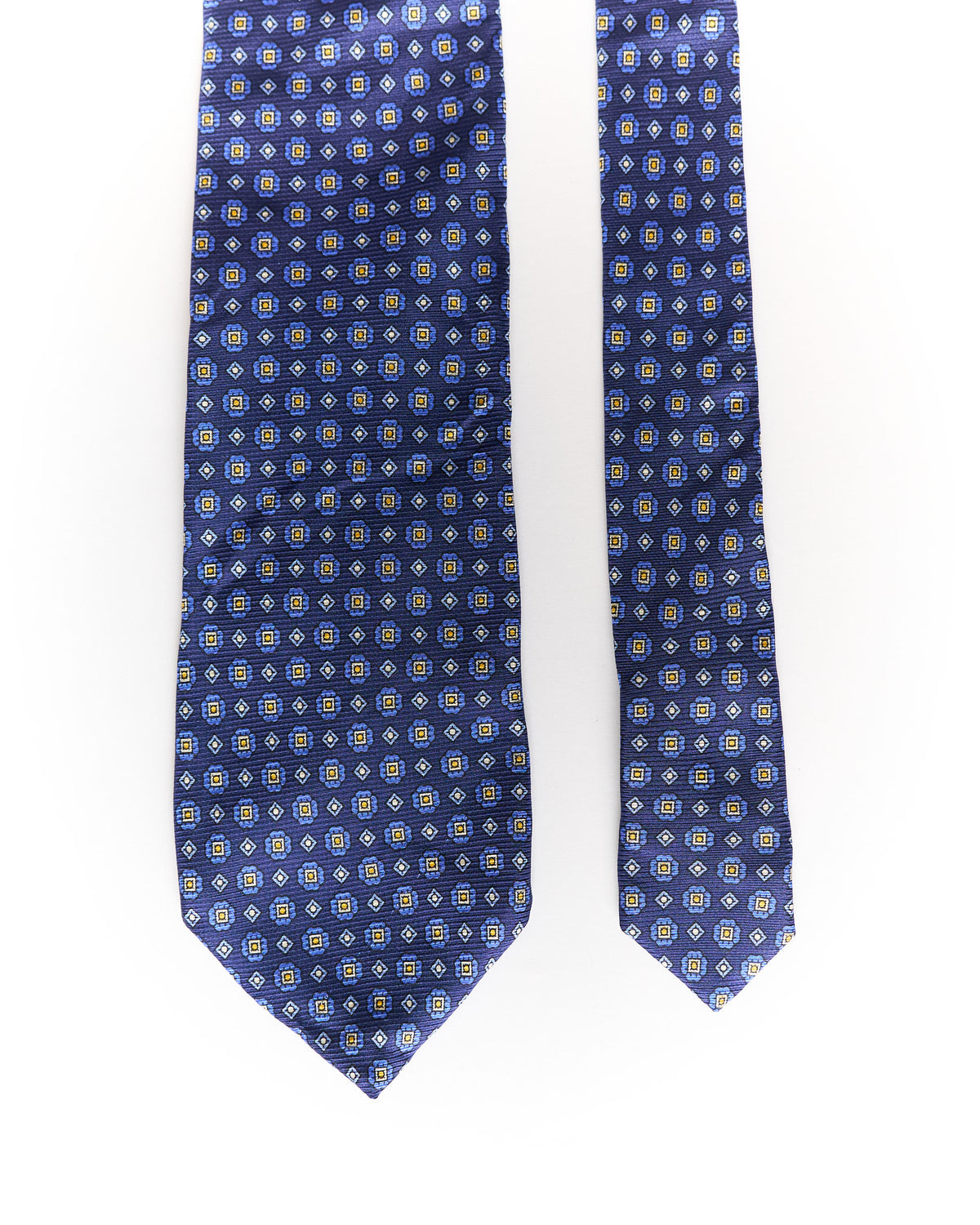 Pierre Balmain Blue Vintage Print Silk Tie