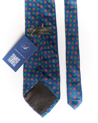 Karl Lagerfeld Navy Flower Print Silk Tie