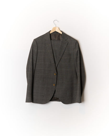 Matínique Grey Checkered Wool and Linen Suit