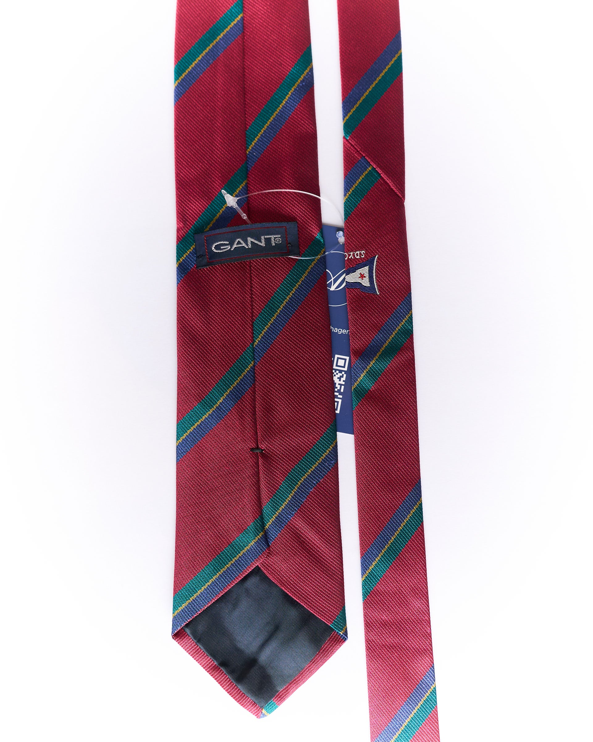 Gant Red, Green, Blue and Yellow Striped Silk Tie