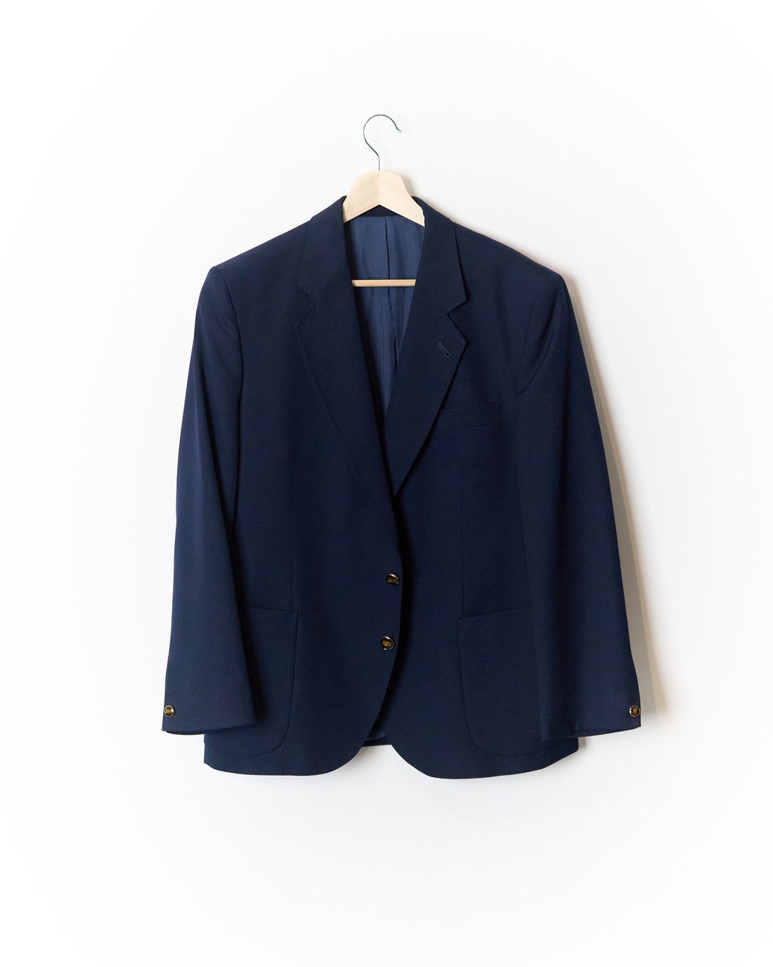 Mantex Navy Gold Button Wool Blazer
