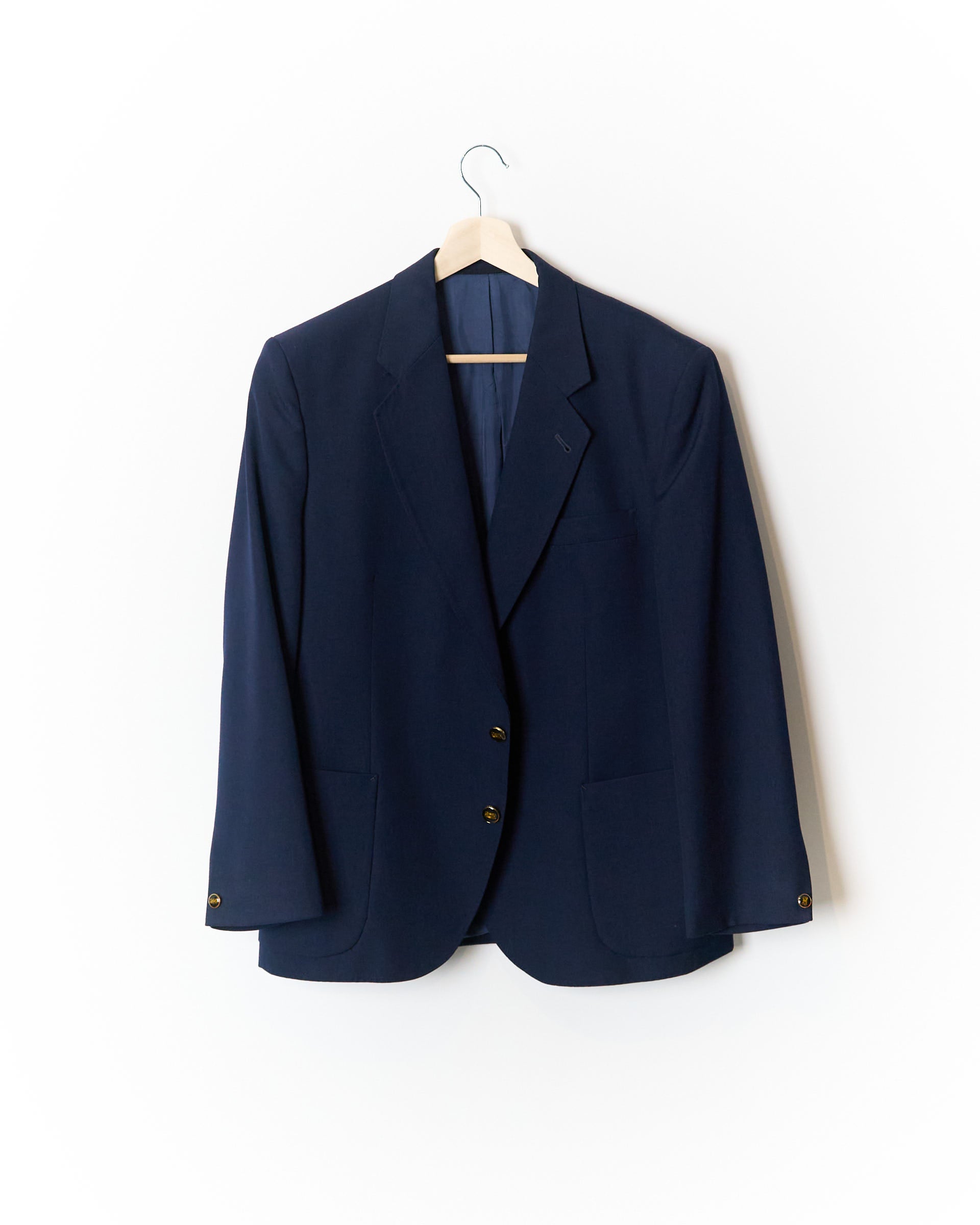 Mantex Navy Gold Button Wool Blazer