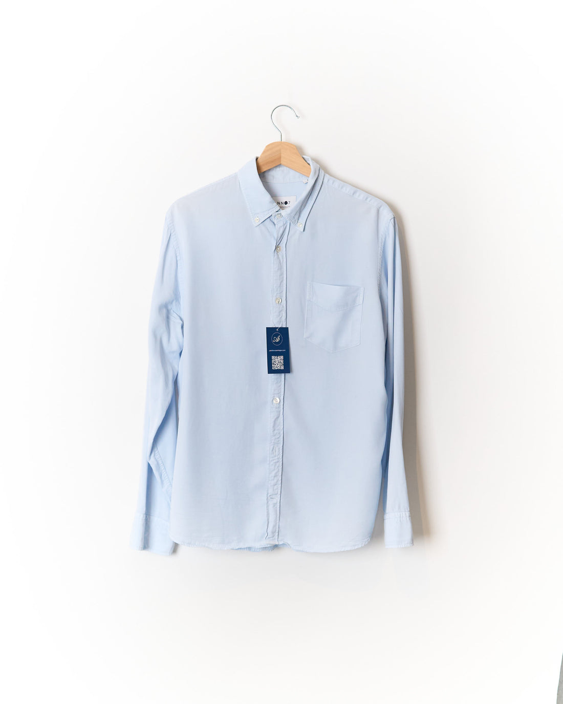 NN07 Light Blue Button Down Levon Tencel Shirt