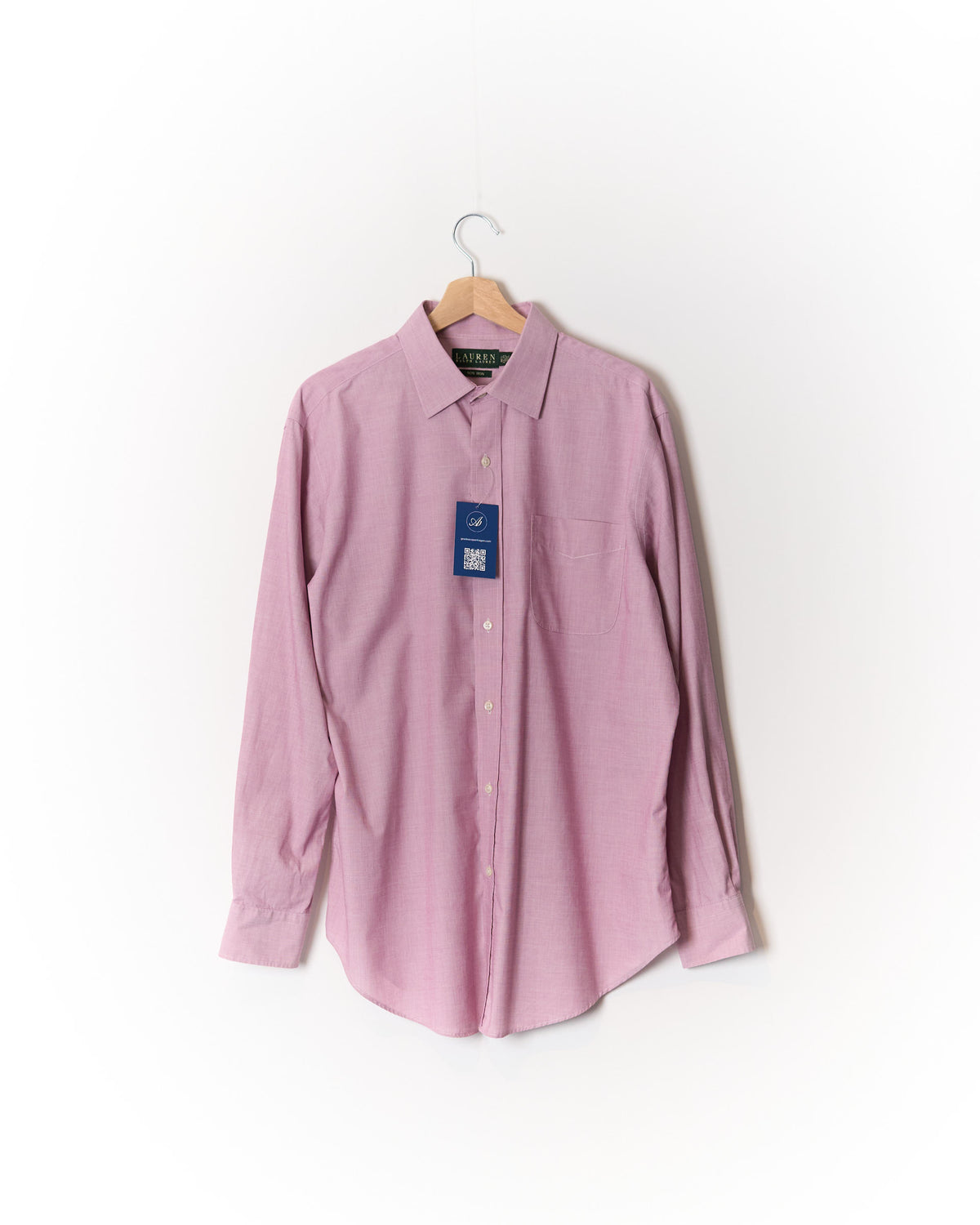 Ralph Lauren Pink Fit Non Iron Green Label Cotton Shirt