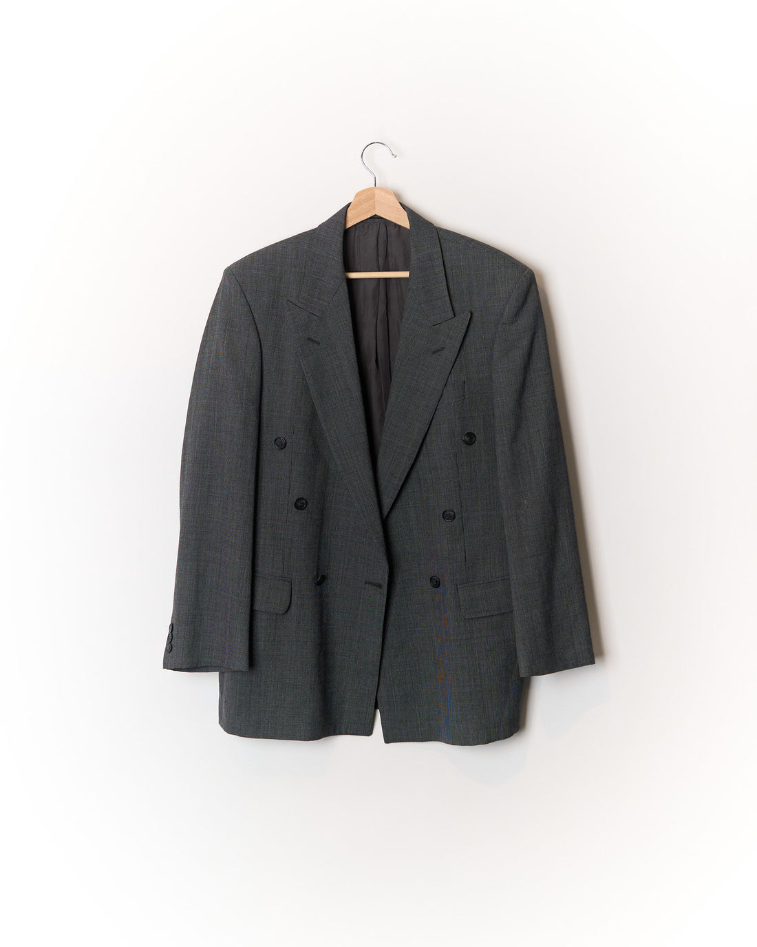 Marks and Spencer Grey Double Chested Wool Blazer