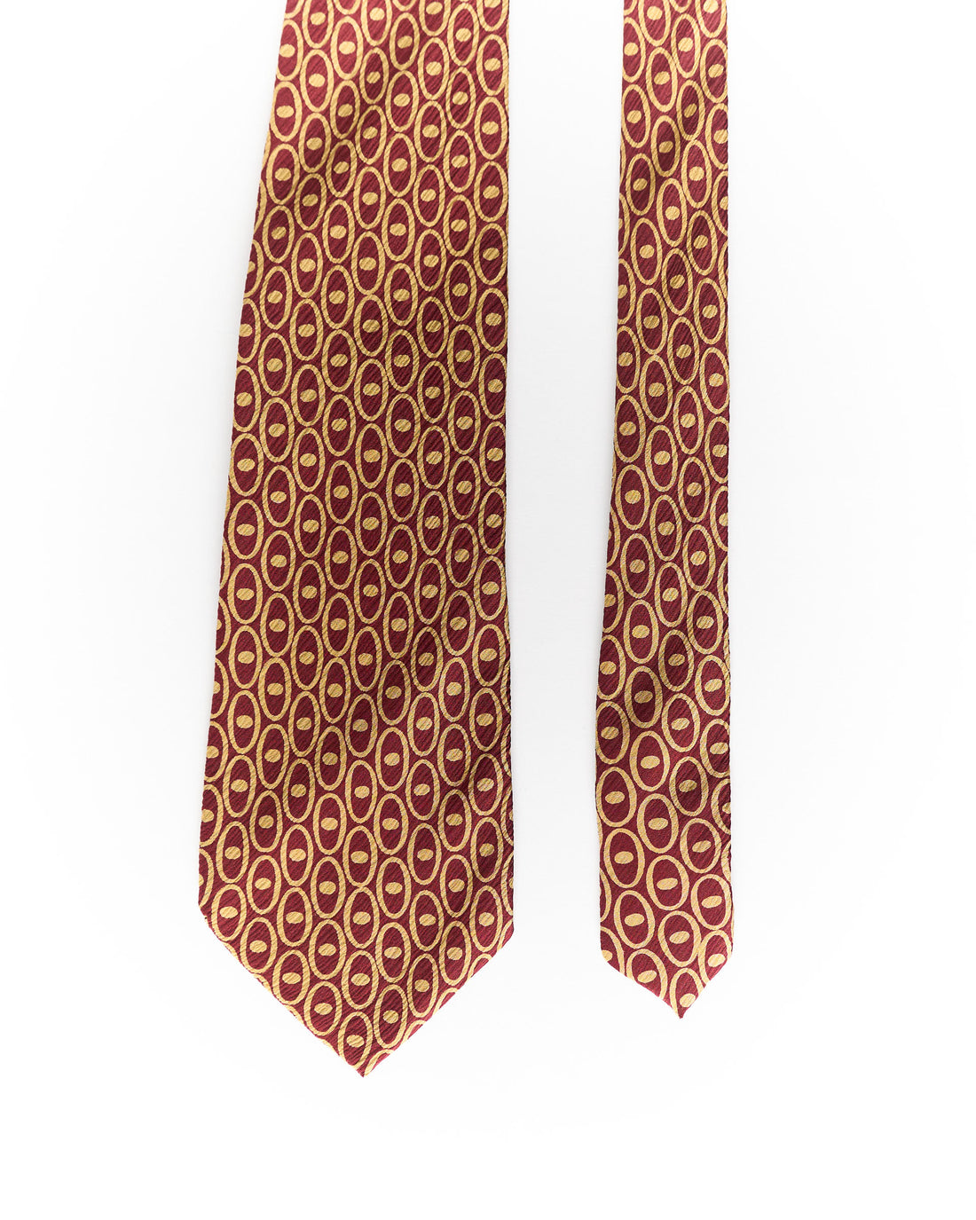 Luigi Bottinelli Red and Gold Vintage Dotted Silk Tie
