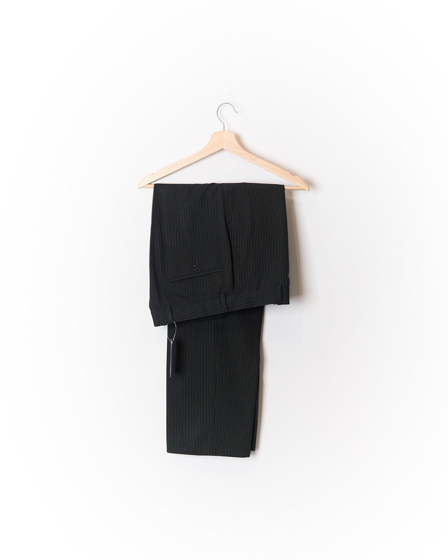 Roy Robson Black Pinstripe Straight Leg Wool Suit