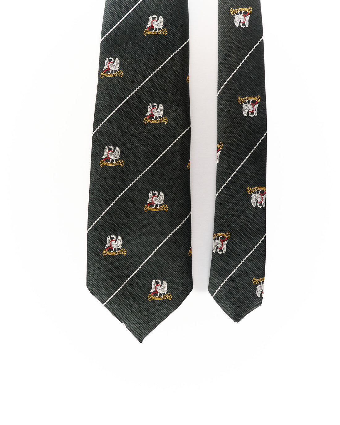 Green Vintage Ivy League Crest and Striped Tie