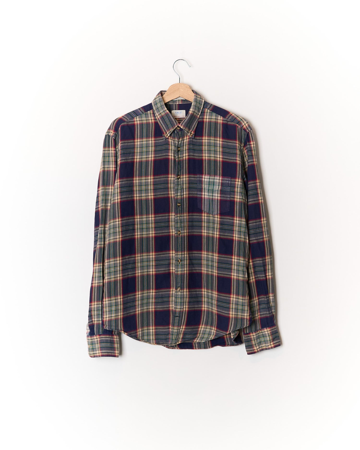 Gant Navy, Green and Red Checkered Yale York St Twill Button Down Cotton Shirt