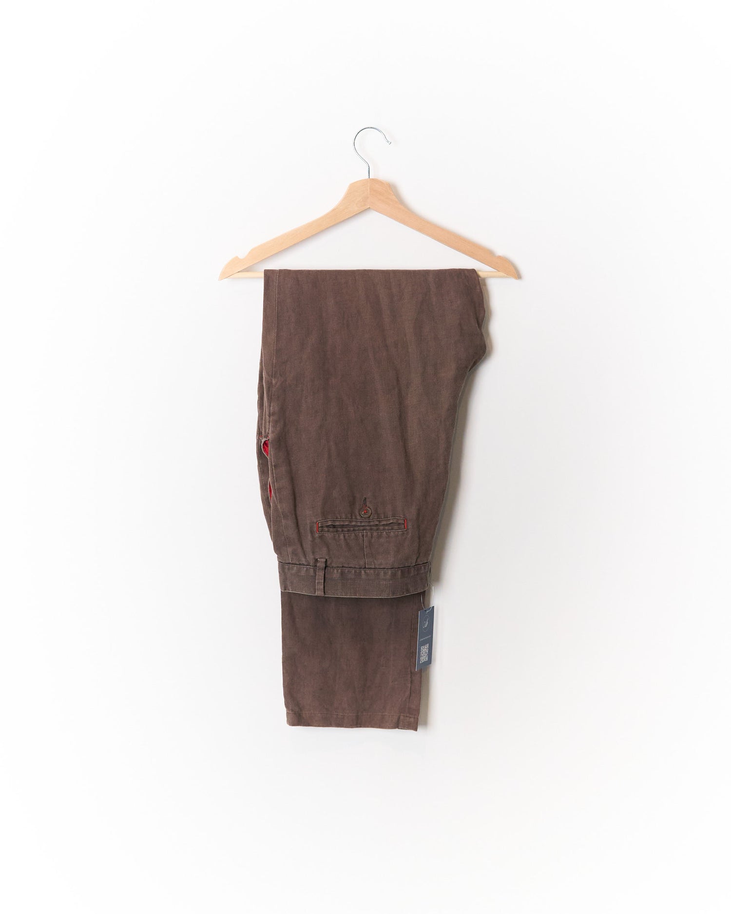 Carolina Herrera Brown Straight Leg Linen Chinos