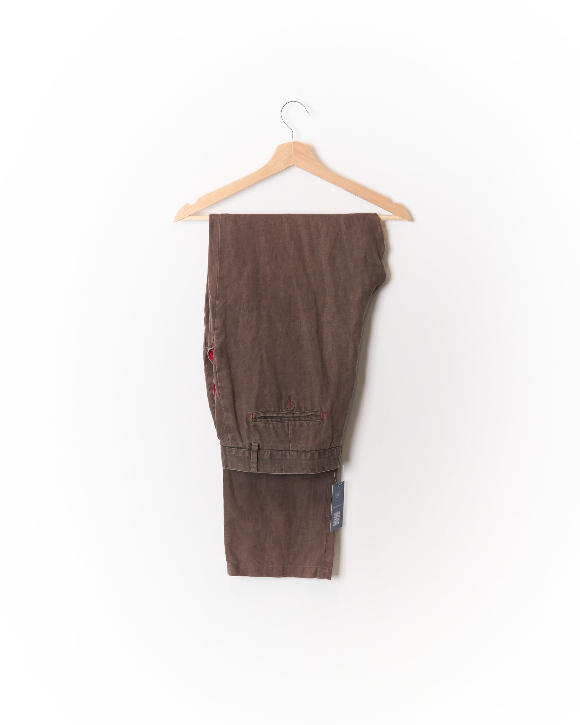 Carolina Herrera Brown Straight Leg Linen Chinos