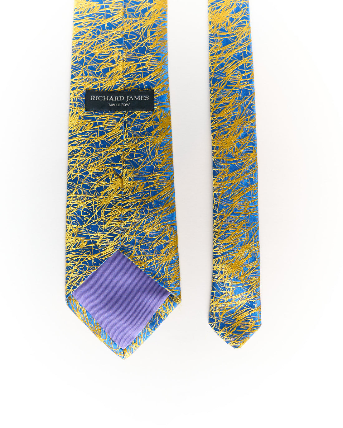 Richard James Blue and Yellow Savile Row Hand Made Silk Tie