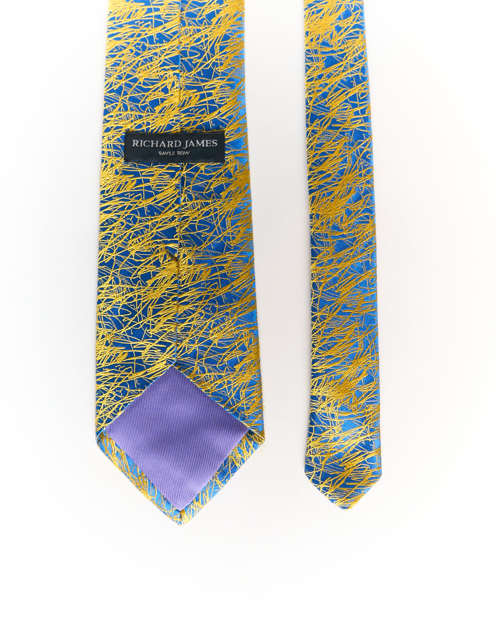 Richard James Blue and Yellow Savile Row Hand Made Silk Tie