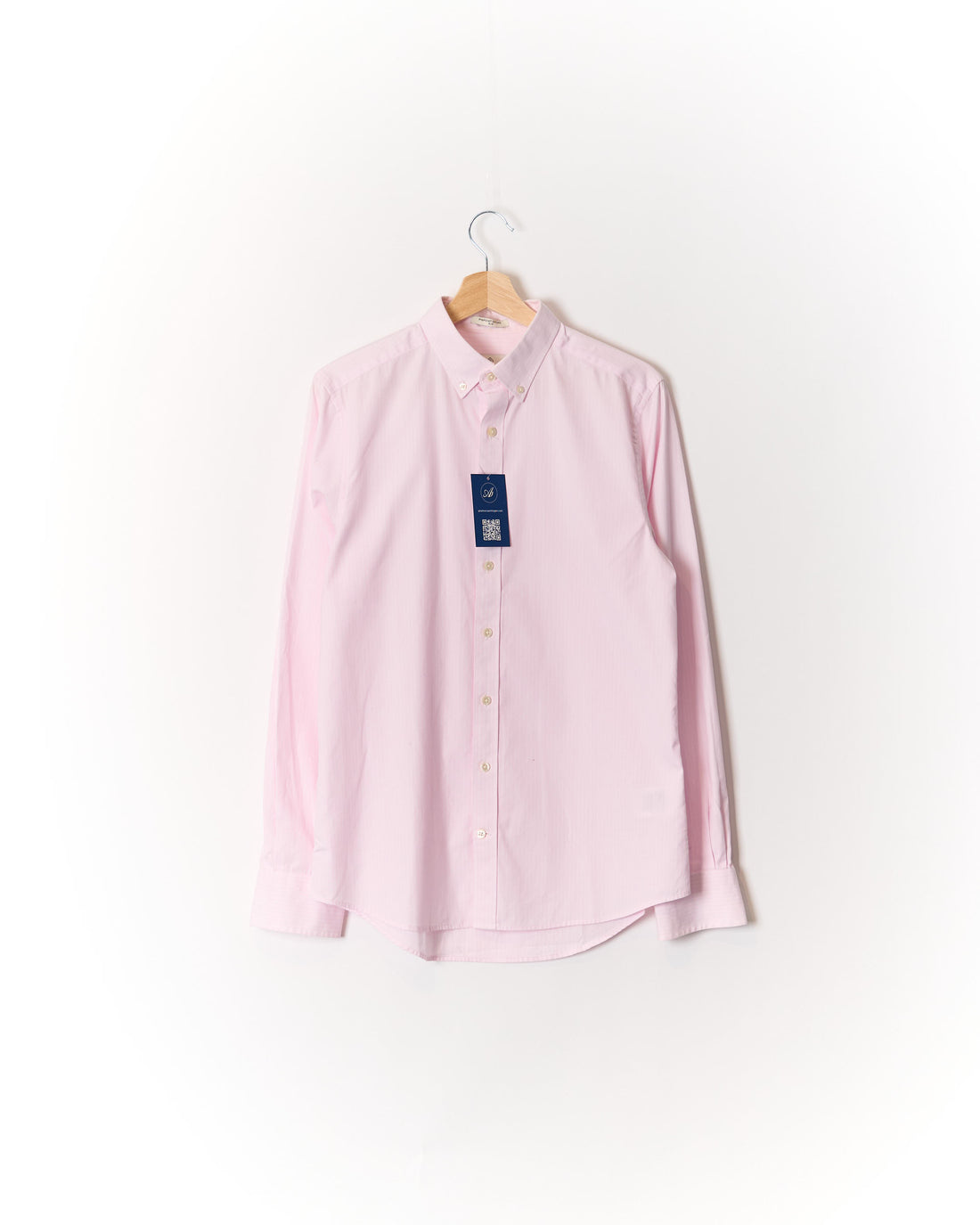 Gant Pink and White Striped Pinpoint Oxford Slim Button Down Cotton Shirt