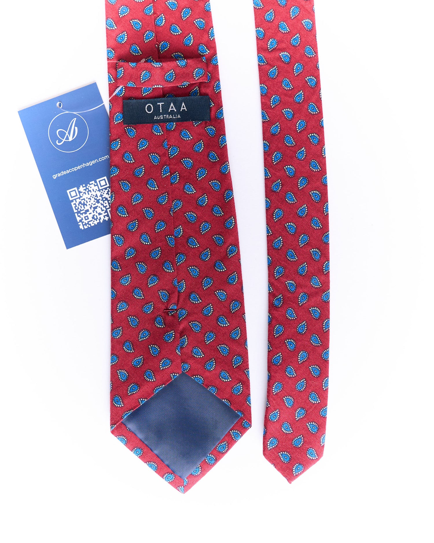 Otaa Red Paisley Hand Made Cotton Tie