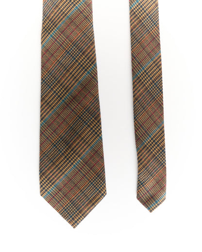 Otaa Brown Checkered Hand Made Tie
