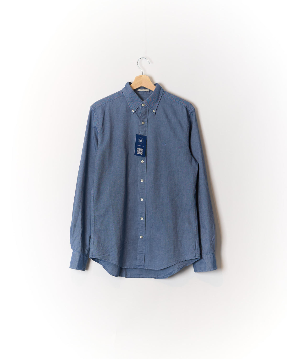 Gant Blue Perfect Oxford Fitted Button Down Cotton Shirt