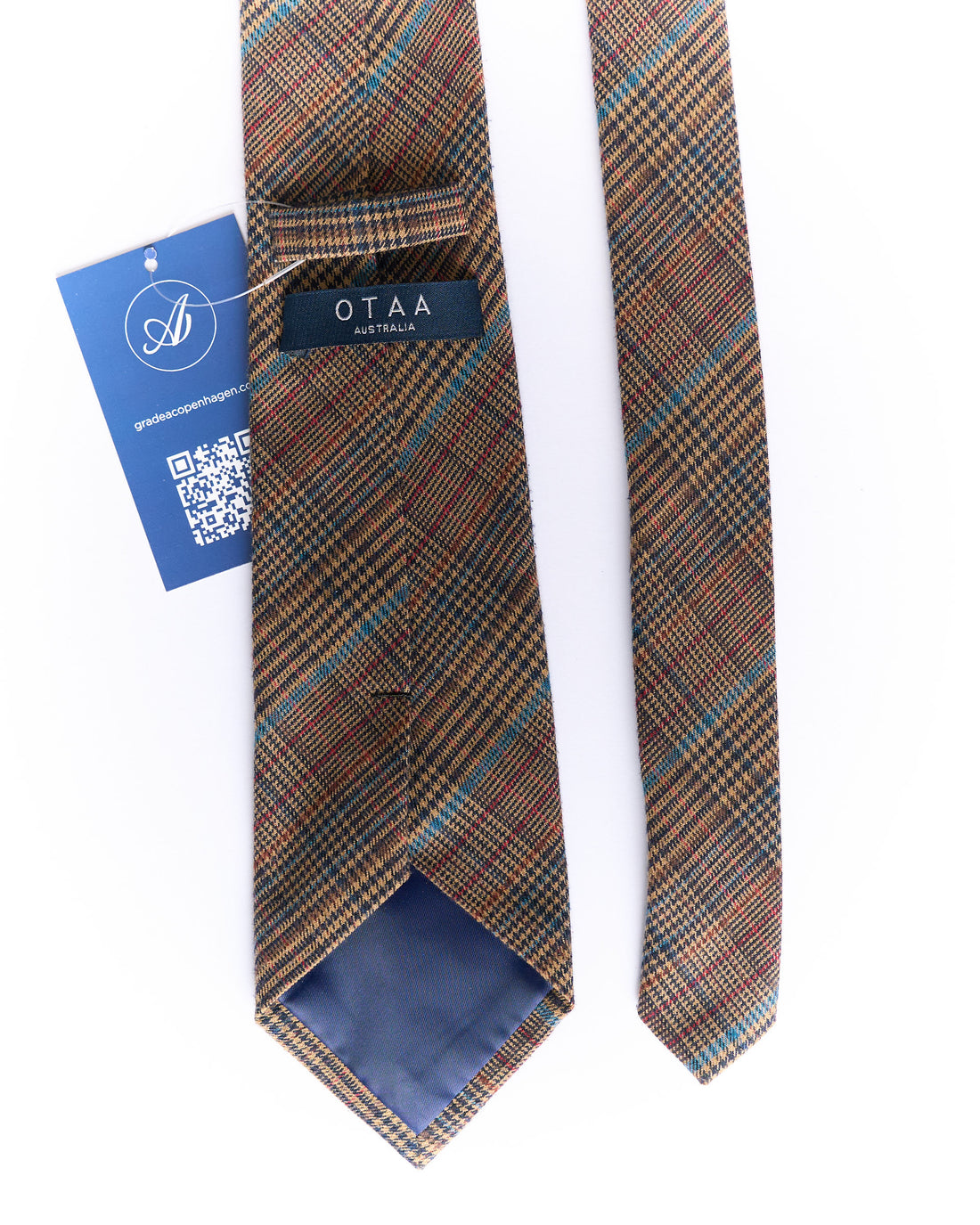 Otaa Brown Checkered Hand Made Tie