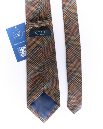 Otaa Brown Checkered Hand Made Tie