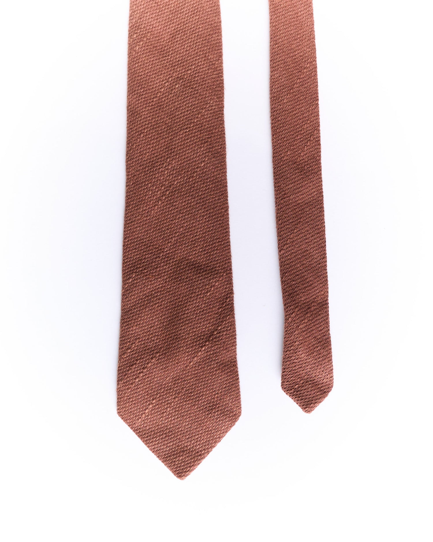 Otaa Brown Hand Made Knit Linen Tie