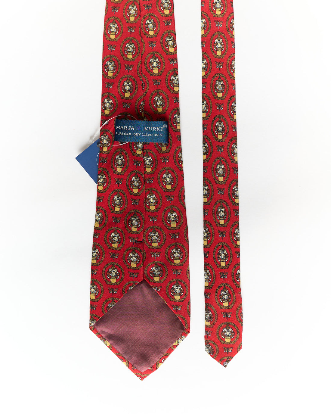 Marja Kurki Red Vintage Print Silk Tie