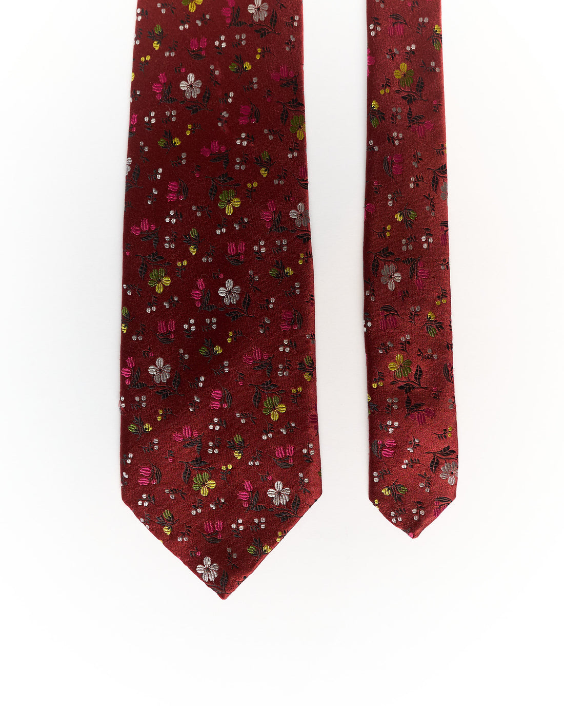 Kenzo Homme Red Flower Print Silk Tie