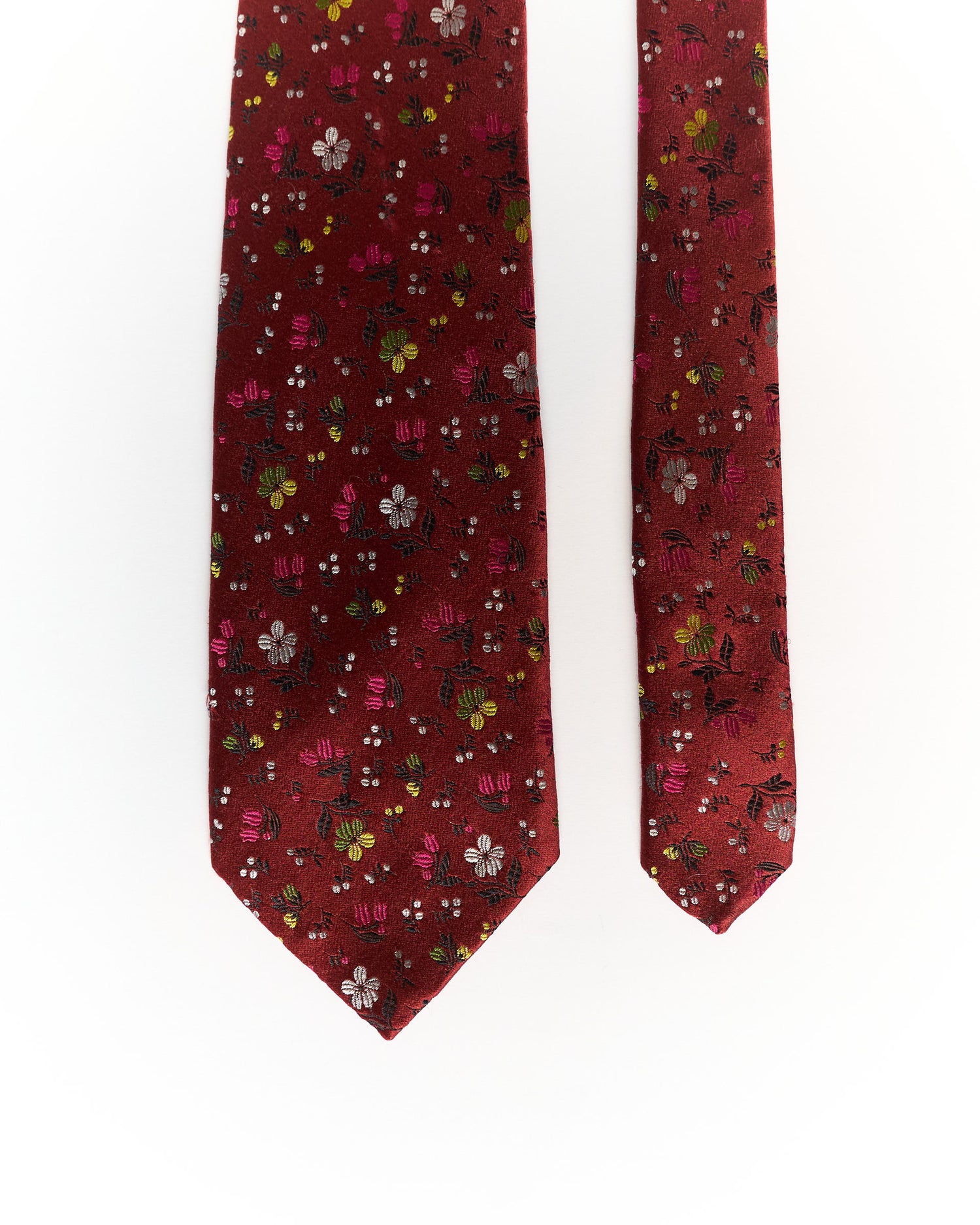 Kenzo Homme Red Flower Print Silk Tie