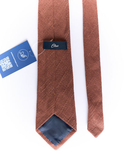 Otaa Brown Hand Made Knit Linen Tie