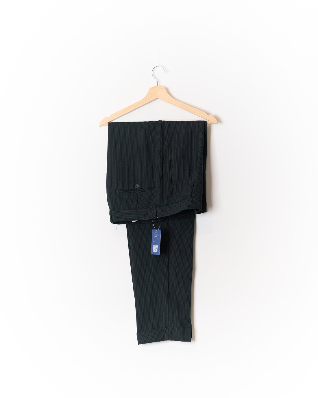 Cinque Navy Pinstripe Straigt Leg Wool Suit Pants