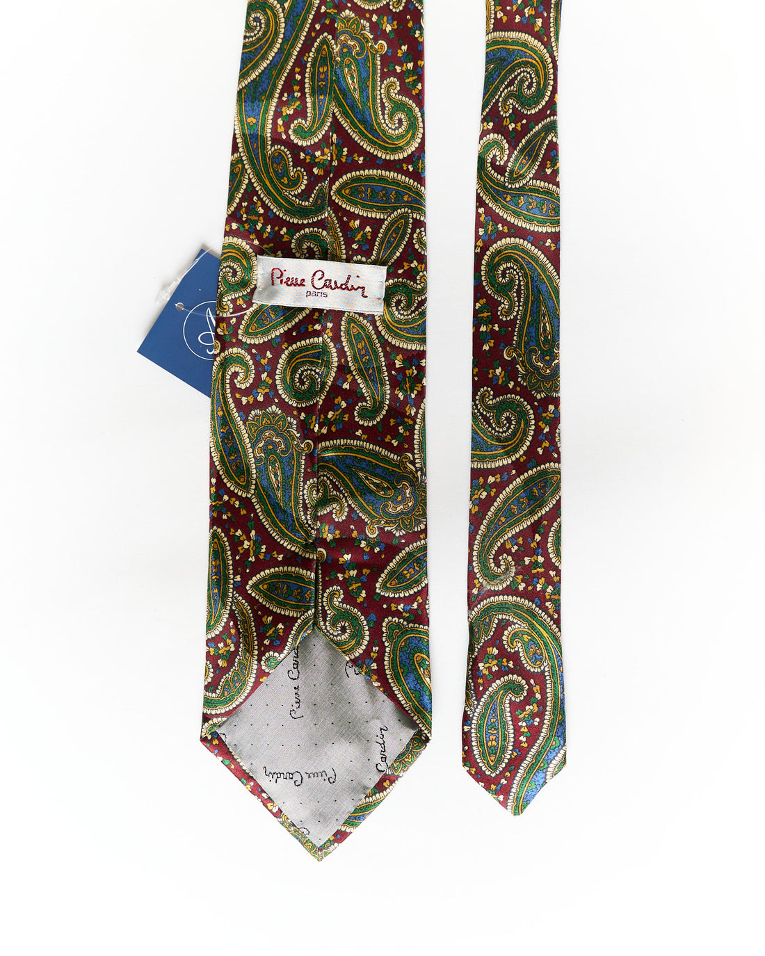 Pierre Cardin Dark Red and Green Paisley Silk Tie